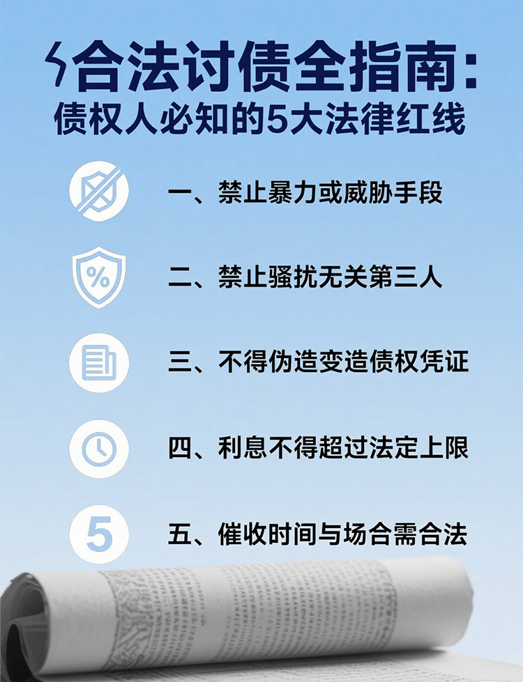  合法讨债全指南：债权人必知的5大法律红线|成都收账公司   
